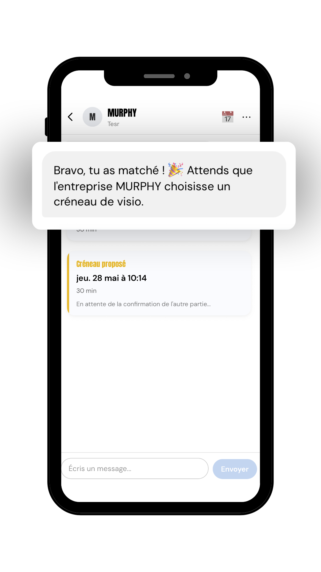 La messagerie : la conversation ouverte après un match